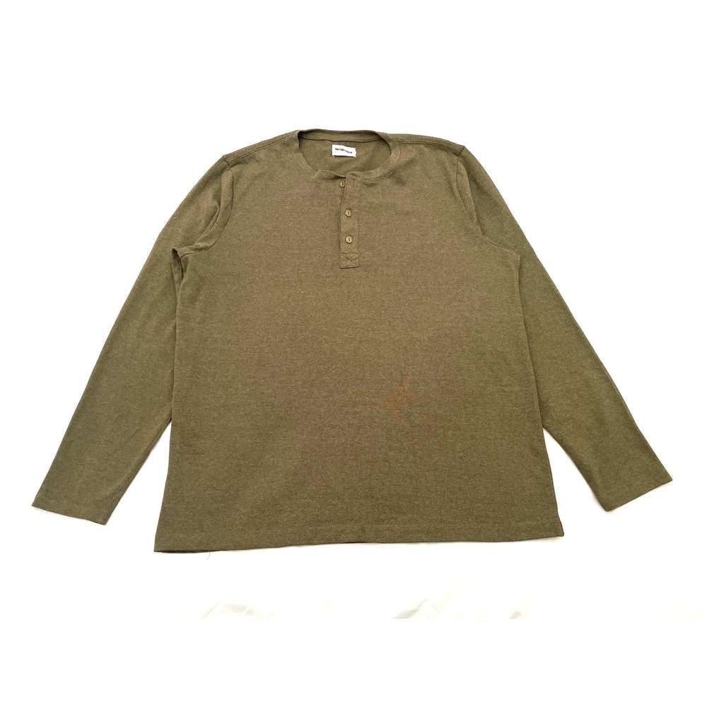 Taylor Stitch Heavy Bag Long Sleeve Henley Mens 44 Large Olive Green 2209HBHDO